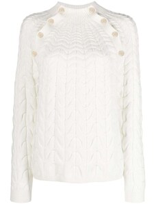 Maje cable-knit jumper - White