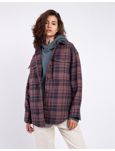 Patagonia W's HW Fjord Flannel Overshirt Ice Caps: Dusky Brown