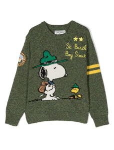 MC2 Saint Barth Kids Donegal Snoopy Scout intarsia-knit jumper - Green