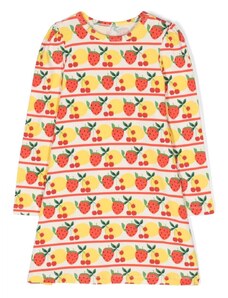 Mini Rodini fruit-print jersey A-line dress - Yellow