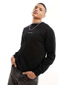 Selected Homme crew neck sweatshirt with embroidered logo in black