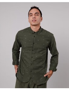 Brava Fabrics Eyes Flannel Regular Shirt Kakhi - 100% (Organic) Cotton