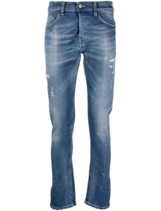 DONDUP paint-splatter straight-leg jeans - Blue