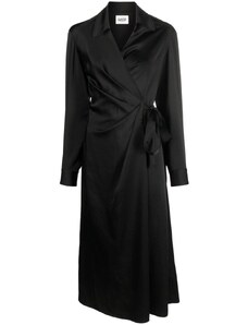 Claudie Pierlot wrap-design satin midi dress - Black