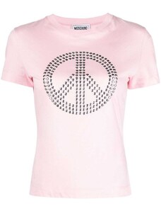 MOSCHINO JEANS peace sign-motif T-shirt - Pink
