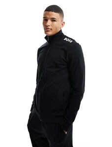 Boss Bodywear zip jacket with printed logo in black