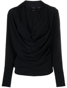 PINKO cowl-neck draped blouse - Black