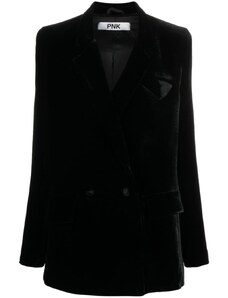 PNK double-breasted velvet blazer - Black