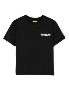 Barrow kids logo-print cotton T-shirt - Black
