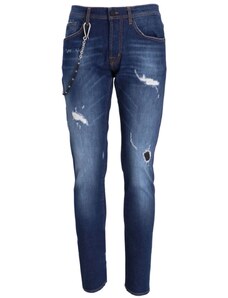 Sartoria Tramarossa 1980 chain-detail distressed jeans - Blue