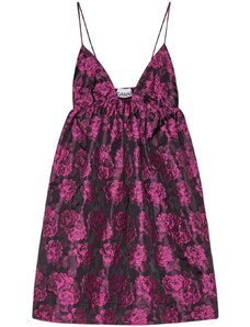 GANNI botanical-print jacquard minidress - Pink