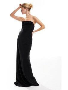 Six Stories Bridesmaids strapless ruched maxi dress in black