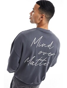 ADPT oversized sweatshirt with script back print in grey