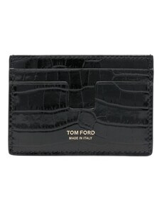 TOM FORD crocodile-embossed leather cardholder - Black
