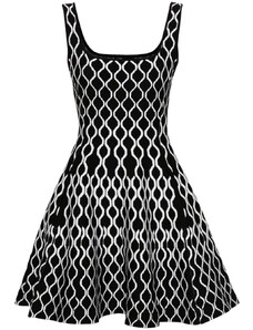 Maje pattern-jacquard flared minidress - Black