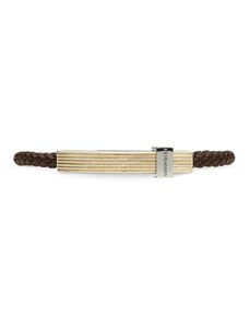 Ferragamo logo-engraved braided bracelet - Brown