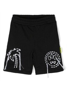 Barrow kids embroidered cotton shorts - Black
