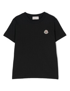 Moncler Enfant logo-patch cotton T-shirt - Black