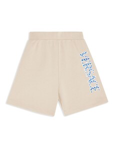 Versace Kids logo-embroidered fleece shorts - Neutrals