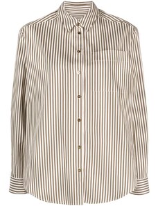 Claudie Pierlot classic-collar striped shirt - Brown