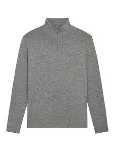 PANGAIA - Regenerative Merino Wool Half-Zip Sweater - grey marl