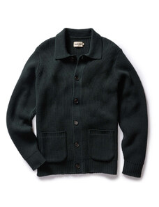 Taylor Stitch The Harbor Sweater Jacket in Black Pine Heather