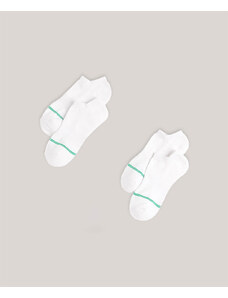 PACT Apparel Women's White Shorty Socks 2-Pack