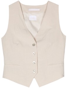 Merci button-up shantung waistcoat - Neutrals