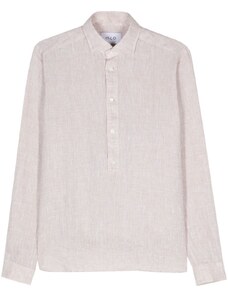D4.0 cutaway-collar linen shirt - Neutrals