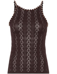 SANDRO beaded open-knit top - Brown