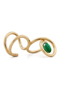 DESTREE Louise Double inset-gemstone ring - Green