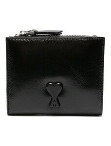 AMI Paris Ami de Coeur-embossed leather wallet - 001 BLACK