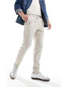 ONLY & SONS pull on tapered fit trouser in beige-Neutral
