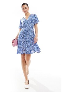 JDY Tall shirred top maxi dress in ditsy pink floral