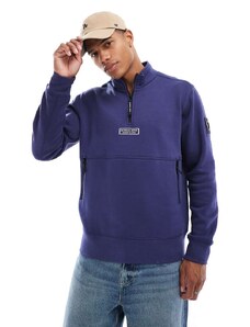 Kavu port pullover sherpa sweatshirt in dark green