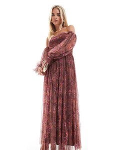 Kaiia exclusive poplin corset tie strap detail gathered skirt maxi