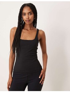 Tala halter plunge gold ring bikini top in black