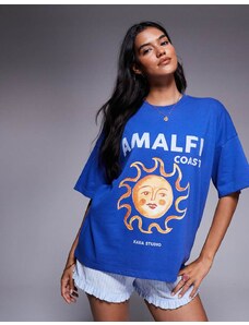 Princess Polly hibiscus baby tee in blue