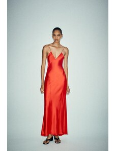 ZARA ZW COLLECTION LONG SATIN DRESS Dark navy XS - GLAMI.eco ZARA ZW COLLECTION LONG SATIN DRESS Dark navy XS - GLAMI.eco