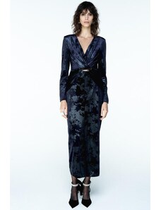 knee length dresses for ladies ZARA. Pink velvet dress T.xs  Hibuy market