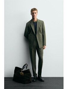 ZARA TEXTURED SUIT TROUSERS Greyish 30 - GLAMI.eco