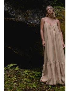 ZARA LACE COMBINATION TIE DRESS Peach XS - GLAMI.eco