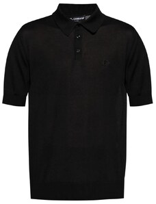 Prada enamel-triangle polo shirt - Black - GLAMI.eco