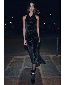 black formal one shoulder dress One-Shoulder Long Prom Dress with Embroidered Corset Black / 10 main image 1
