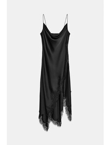ZARA EMBROIDERED LACE SATIN DRESS Black XS - GLAMI.eco ZARA EMBROIDERED LACE SATIN DRESS Black XS - GLAMI.eco