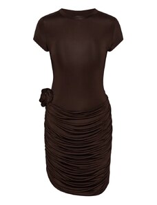 ZARA FAUX LEATHER MINI DRESS Dark brown XS - GLAMI.eco
