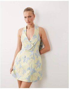 mini backless halter dress Adora Pearl Halter Mini Dress - White
