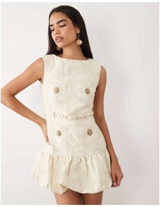 For Love & Lemons Mi Amore embroidered mini dress in white-Multi - GLAMI.eco