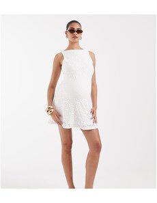 Heiress Beverly Hills premium lace drape corset mini dress in white - GLAMI.eco Heiress Beverly Hills premium lace drape corset mini dress in white - GLAMI.eco