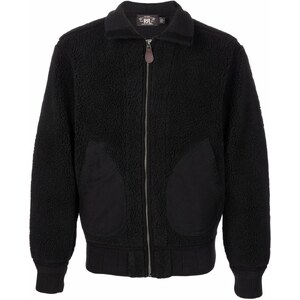 Ralph Lauren RRL zipped fleece bomber jacket - Black - GLAMI.eco